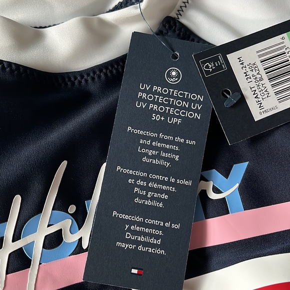 Tommy Hilfiger Baby Girl 2 Piece Rash Guard UV Protection Swim Set 18 Months - Picture 10 of 11
